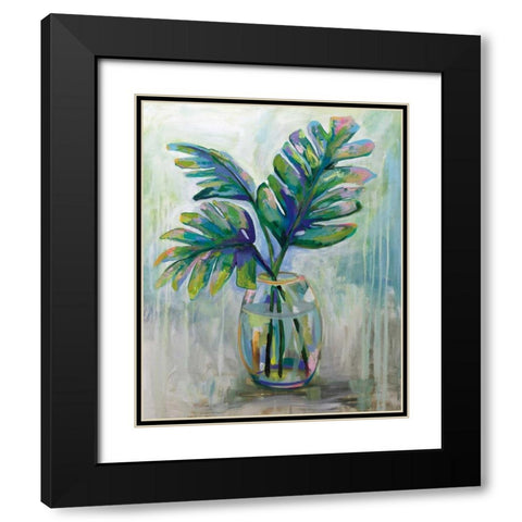 Palm Leaves II Black Modern Wood Framed Art Print with Double Matting by Vertentes, Jeanette