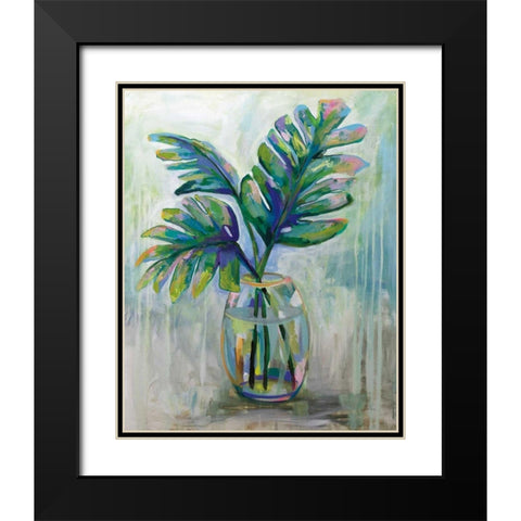 Palm Leaves II Black Modern Wood Framed Art Print with Double Matting by Vertentes, Jeanette