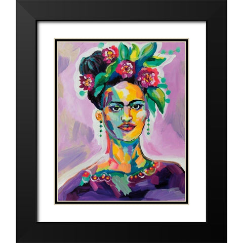 Frida Black Modern Wood Framed Art Print with Double Matting by Vertentes, Jeanette