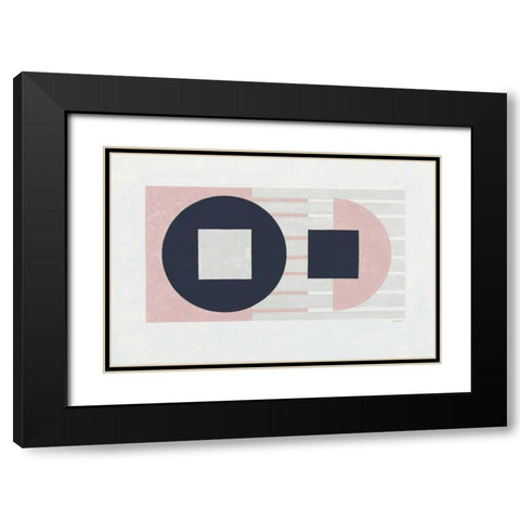 Laterally Speaking Pink Black Modern Wood Framed Art Print with Double Matting by Schick, Mike