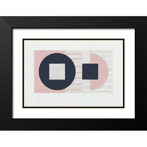 Laterally Speaking Pink Black Modern Wood Framed Art Print with Double Matting by Schick, Mike