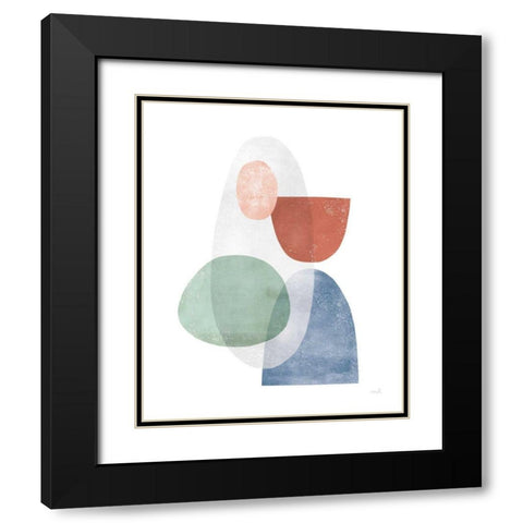 Whispers II Coral Black Modern Wood Framed Art Print with Double Matting by Hershey, Moira