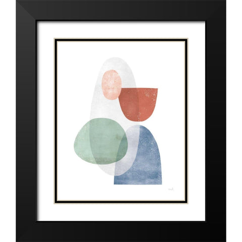 Whispers II Coral Black Modern Wood Framed Art Print with Double Matting by Hershey, Moira