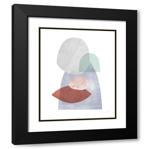 Whispers III Coral Black Modern Wood Framed Art Print with Double Matting by Hershey, Moira