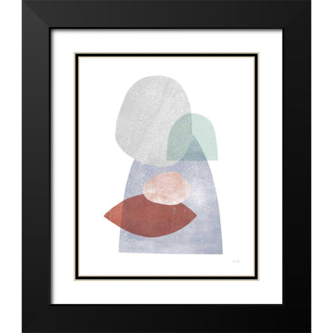 Whispers III Coral Black Modern Wood Framed Art Print with Double Matting by Hershey, Moira