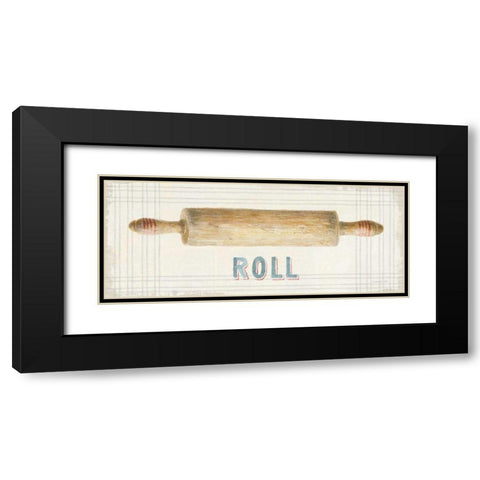 Floursack Kitchen Sign II Black Modern Wood Framed Art Print with Double Matting by Nai, Danhui