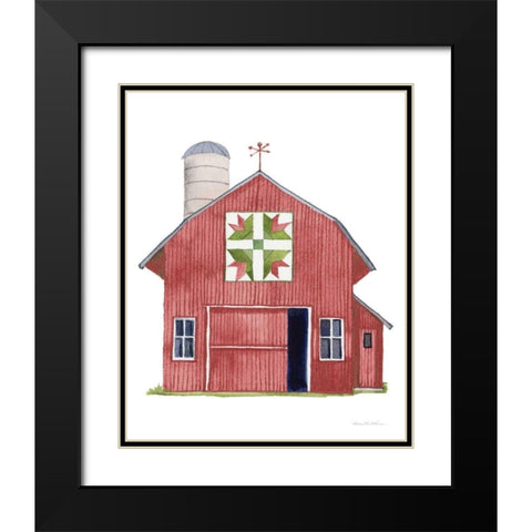 Life on the Farm Barn Element I Dark Red Black Modern Wood Framed Art Print with Double Matting by McKenna, Kathleen Parr