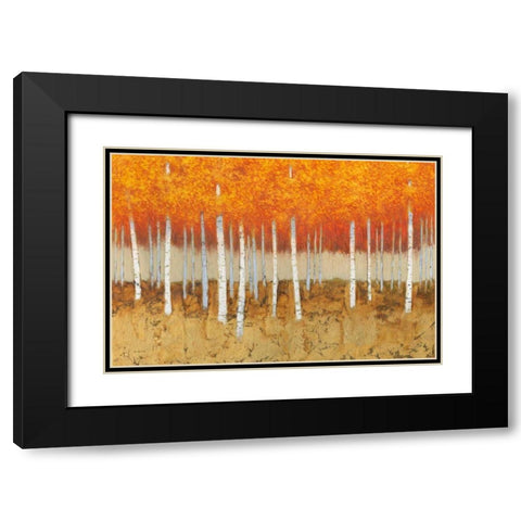 Autumn Birches Black Modern Wood Framed Art Print with Double Matting by Wiens, James