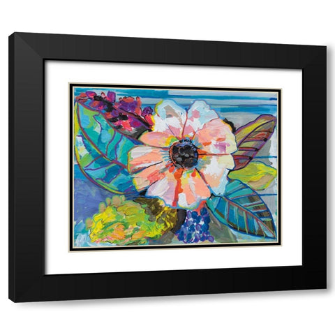 Island Flowers Black Modern Wood Framed Art Print with Double Matting by Vertentes, Jeanette