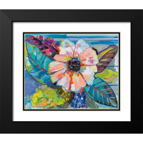 Island Flowers Black Modern Wood Framed Art Print with Double Matting by Vertentes, Jeanette