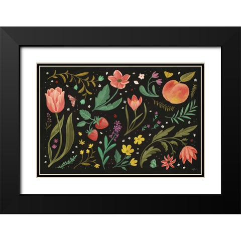 Spring Botanical I Black Black Modern Wood Framed Art Print with Double Matting by Penner, Janelle