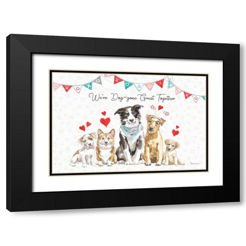 Paws of Love I Black Modern Wood Framed Art Print with Double Matting by Grove, Beth