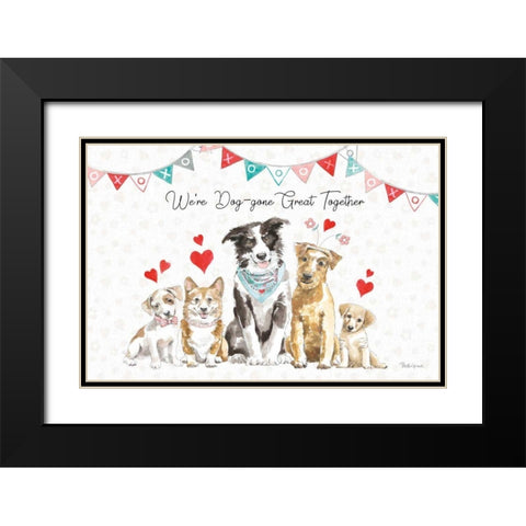 Paws of Love I Black Modern Wood Framed Art Print with Double Matting by Grove, Beth