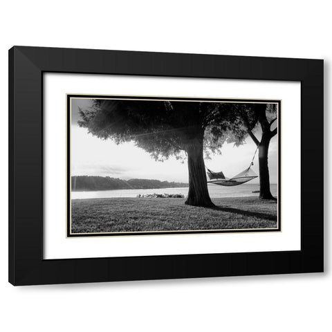 Summer Reprise Black Modern Wood Framed Art Print with Double Matting by Aledanda