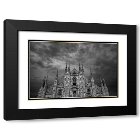 Duomo di Milano Black Modern Wood Framed Art Print with Double Matting by Aledanda