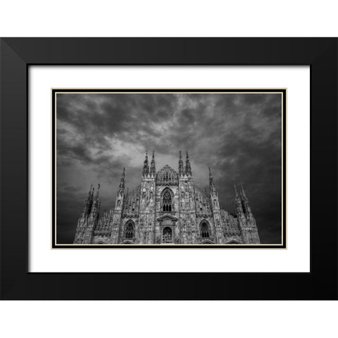 Duomo di Milano Black Modern Wood Framed Art Print with Double Matting by Aledanda