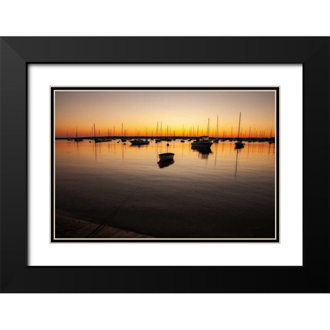 Marthas Vineyard Sunset II Black Modern Wood Framed Art Print with Double Matting by Aledanda