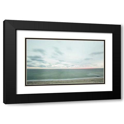 Marthas Vineyard Beach I Black Modern Wood Framed Art Print with Double Matting by Aledanda