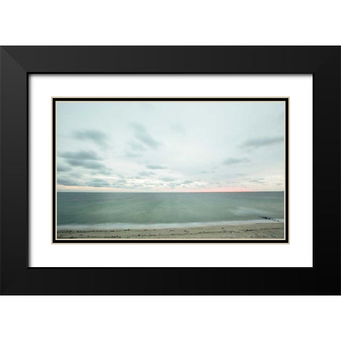 Marthas Vineyard Beach I Black Modern Wood Framed Art Print with Double Matting by Aledanda