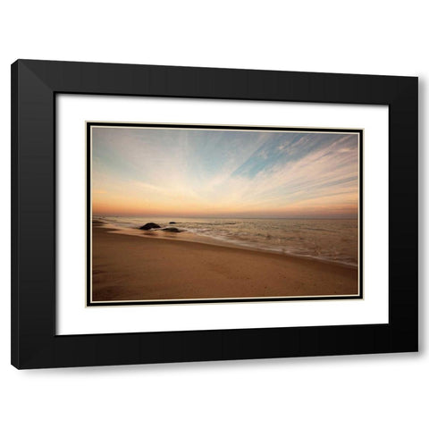 Marthas Vineyard Beach II Black Modern Wood Framed Art Print with Double Matting by Aledanda