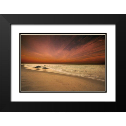 Marthas Vineyard Beach III Black Modern Wood Framed Art Print with Double Matting by Aledanda