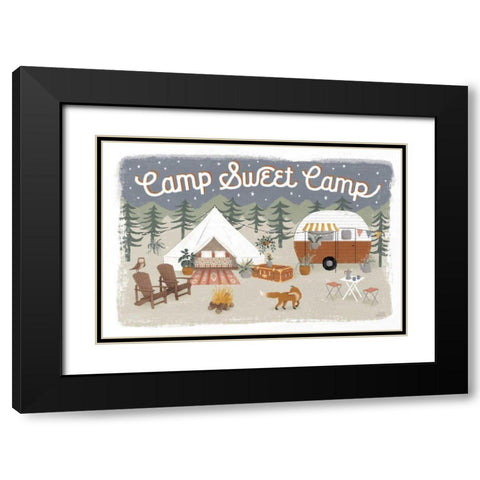 Gone Glamping I Black Modern Wood Framed Art Print with Double Matting by Marshall, Laura