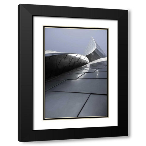 Skyscraper VII Black Modern Wood Framed Art Print with Double Matting by Aledanda
