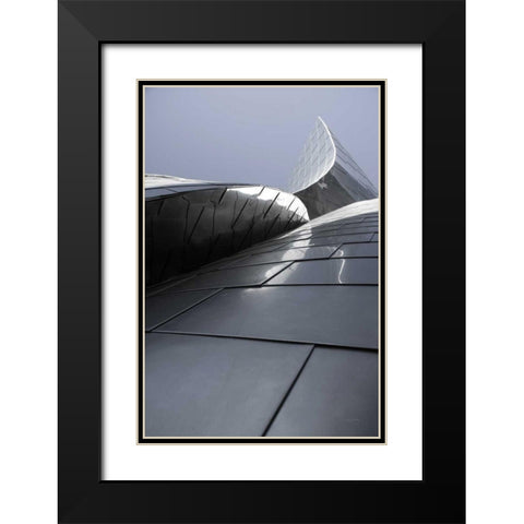 Skyscraper VII Black Modern Wood Framed Art Print with Double Matting by Aledanda