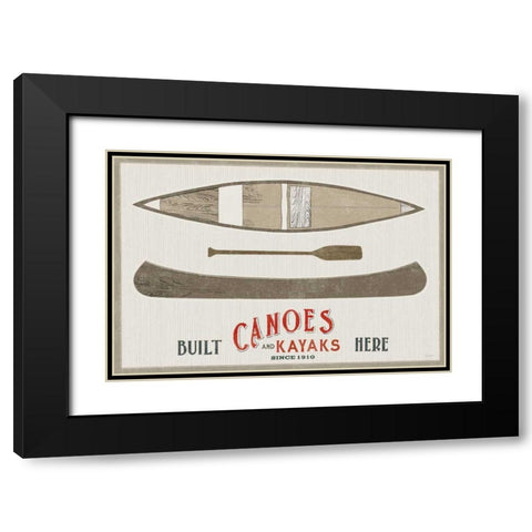 Cabin Life VII Kayak Black Modern Wood Framed Art Print with Double Matting by Schlabach, Sue