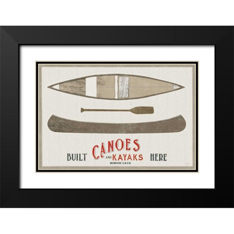 Cabin Life VII Kayak Black Modern Wood Framed Art Print with Double Matting by Schlabach, Sue