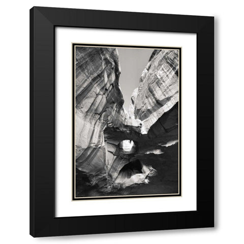 Neon Canyon I BW Black Modern Wood Framed Art Print with Double Matting by Majchrowicz, Alan