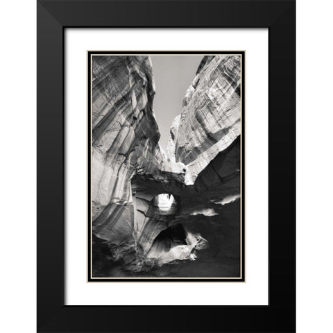 Neon Canyon I BW Black Modern Wood Framed Art Print with Double Matting by Majchrowicz, Alan