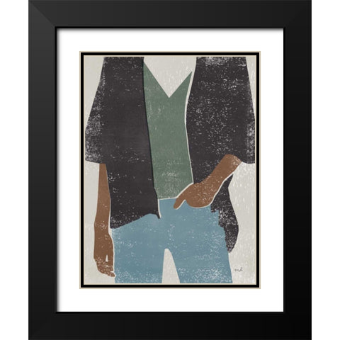 Casual I Black Modern Wood Framed Art Print with Double Matting by Hershey, Moira