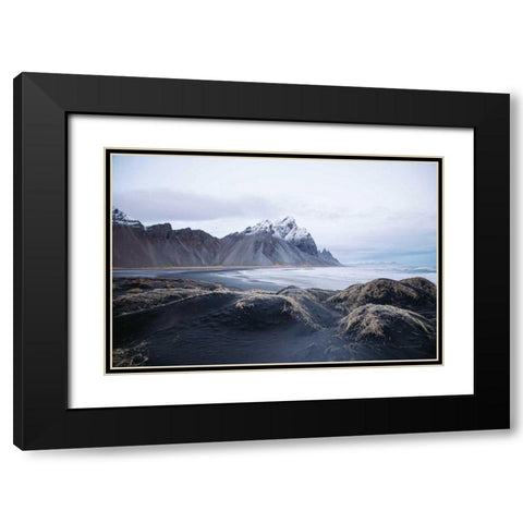 Stokksnes Black Modern Wood Framed Art Print with Double Matting by Marshall, Laura