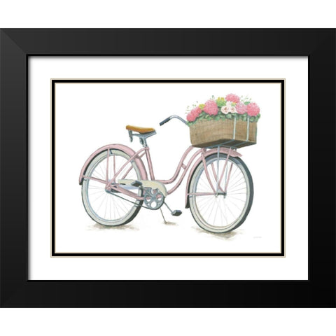 Beach Time II Pink Black Modern Wood Framed Art Print with Double Matting by Wiens, James