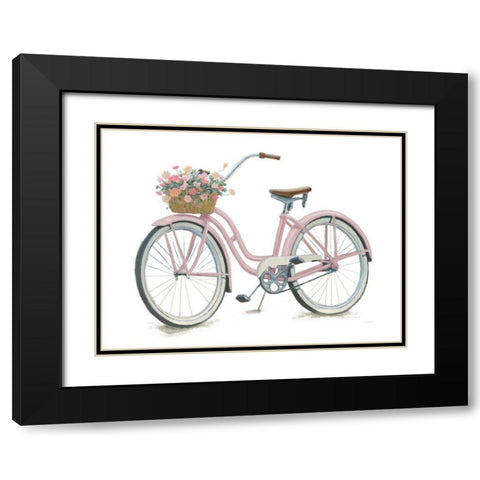 Beach Time III Pink Black Modern Wood Framed Art Print with Double Matting by Wiens, James