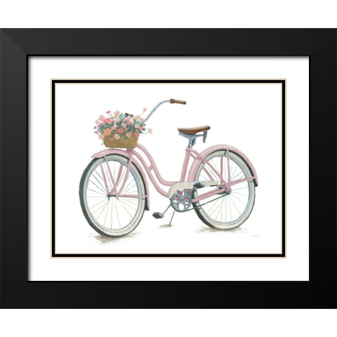 Beach Time III Pink Black Modern Wood Framed Art Print with Double Matting by Wiens, James