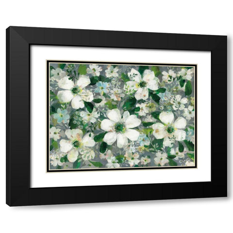 Anemones and Friends Black Modern Wood Framed Art Print with Double Matting by Nai, Danhui