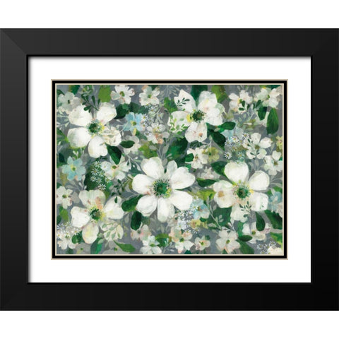 Anemones and Friends Black Modern Wood Framed Art Print with Double Matting by Nai, Danhui