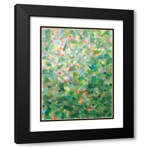 Jungle Abstract II Black Modern Wood Framed Art Print with Double Matting by Nai, Danhui