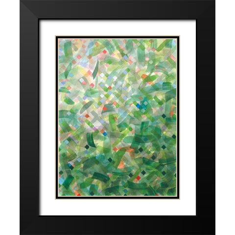 Jungle Abstract II Black Modern Wood Framed Art Print with Double Matting by Nai, Danhui