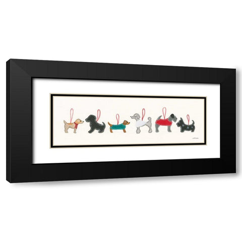 Holiday Dog Ornaments Black Modern Wood Framed Art Print with Double Matting by Ducklow, Patsy