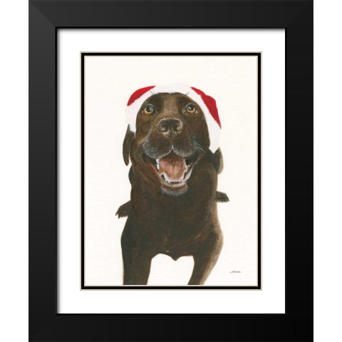 Santa Oscar Black Modern Wood Framed Art Print with Double Matting by Ducklow, Patsy