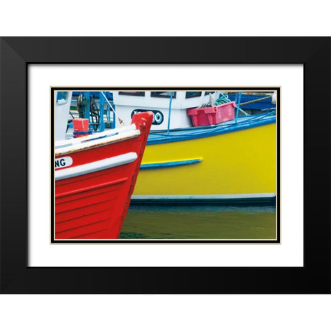 Orkney Fishing Boats Black Modern Wood Framed Art Print with Double Matting by Majchrowicz, Alan