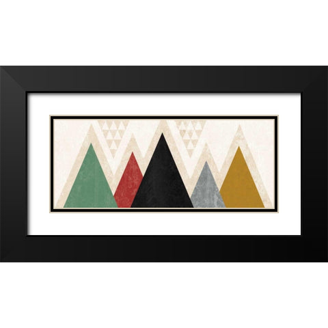Mod Triangles Panel I Black Modern Wood Framed Art Print with Double Matting by Mullan, Michael