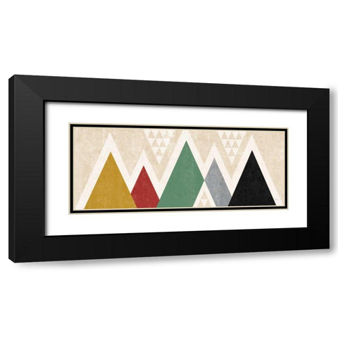 Mod Triangles Panel II Black Modern Wood Framed Art Print with Double Matting by Mullan, Michael