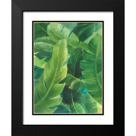 Palms of the Tropics I Black Modern Wood Framed Art Print with Double Matting by Nai, Danhui