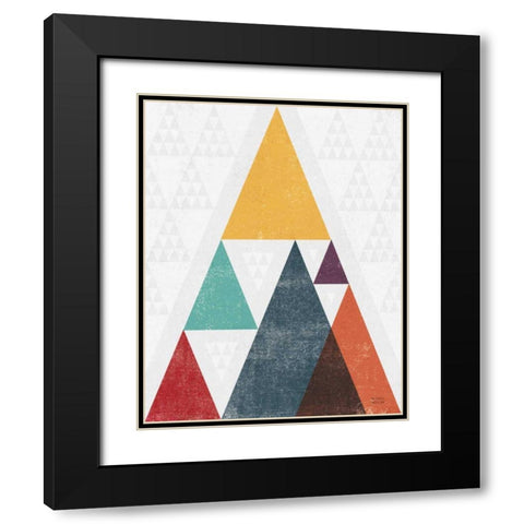 Mod Triangle III v2 Retro I Black Modern Wood Framed Art Print with Double Matting by Mullan, Michael