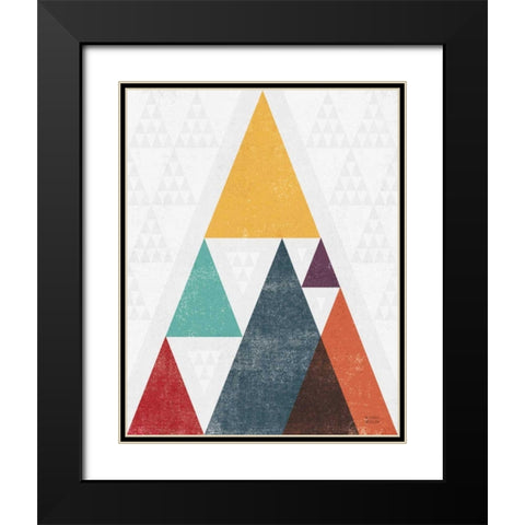 Mod Triangle III v2 Retro I Black Modern Wood Framed Art Print with Double Matting by Mullan, Michael