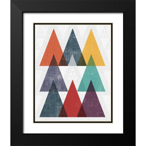Mod Triangle III v2 Retro II Black Modern Wood Framed Art Print with Double Matting by Mullan, Michael